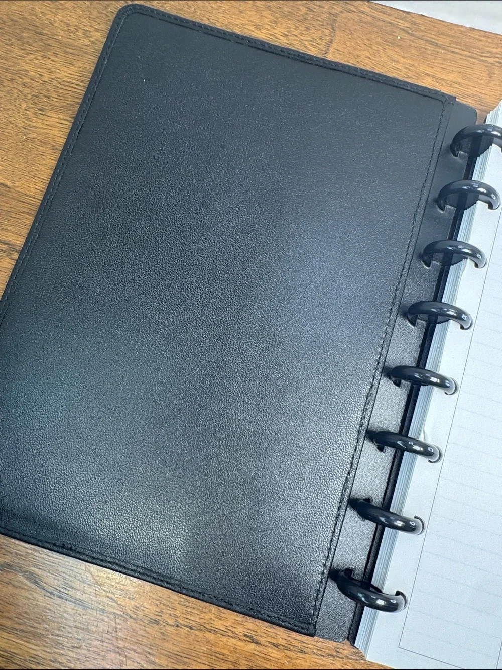 Levenger Circa Junior Black Leather Disc-Bound Planner Binder Cover Monogrammed